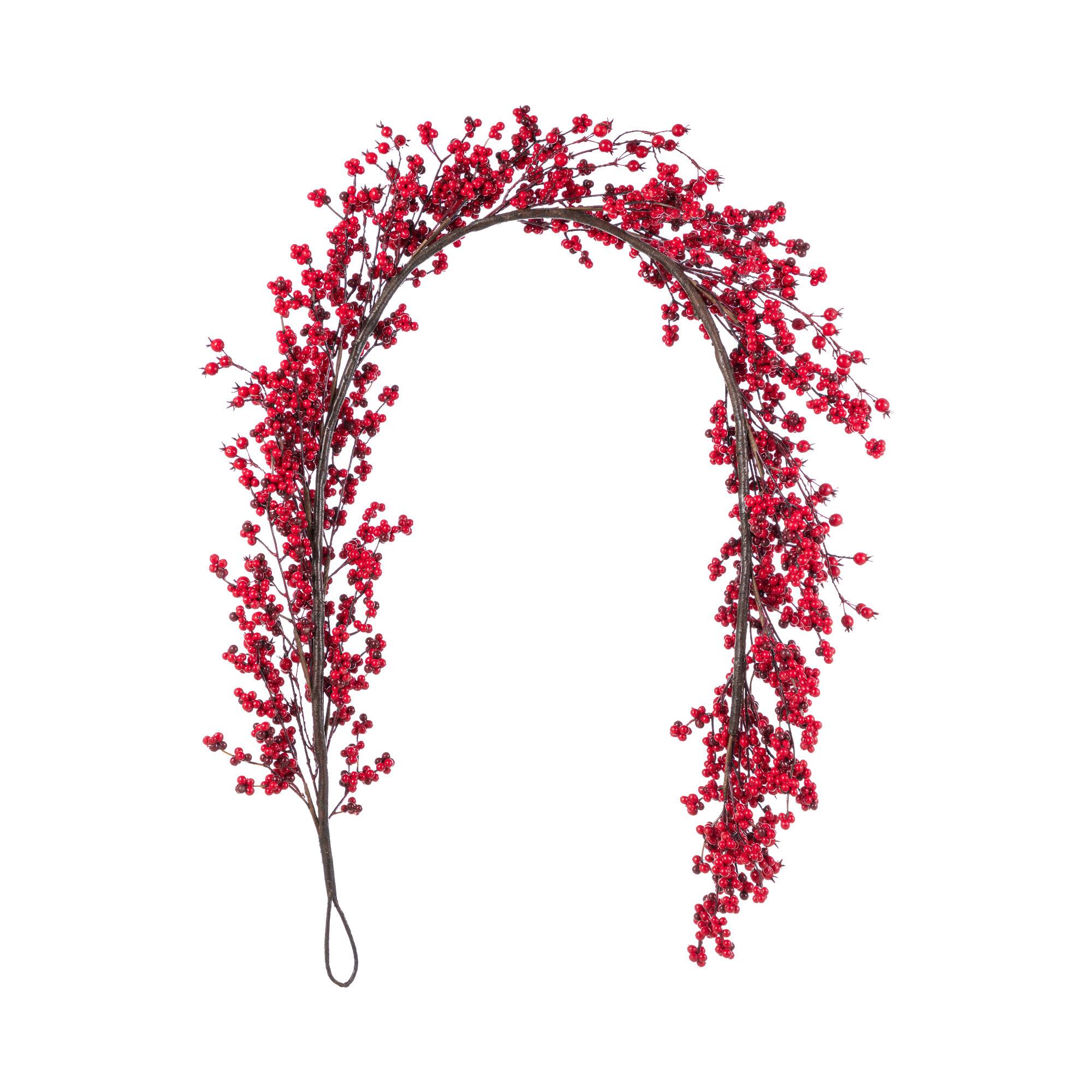 Glitzhome® 6ft. Christmas Red Berry Garland